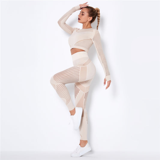 Yoga clothing suit striped