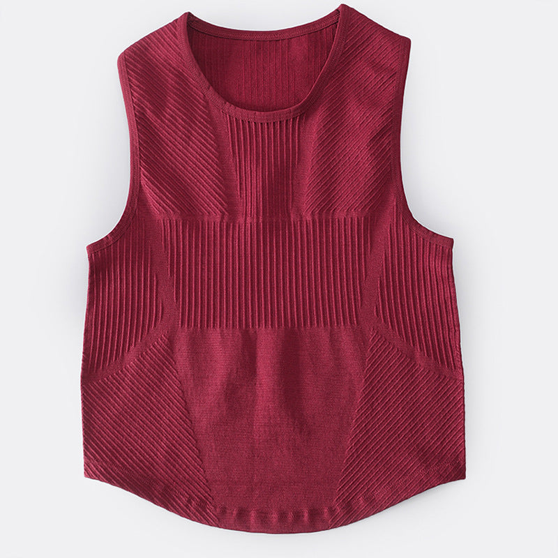 Seamless striped slot yoga suit