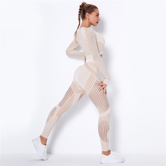 Yoga clothing suit striped