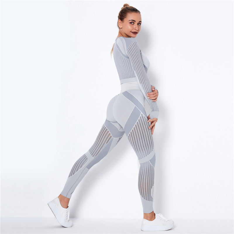 Yoga clothing suit striped