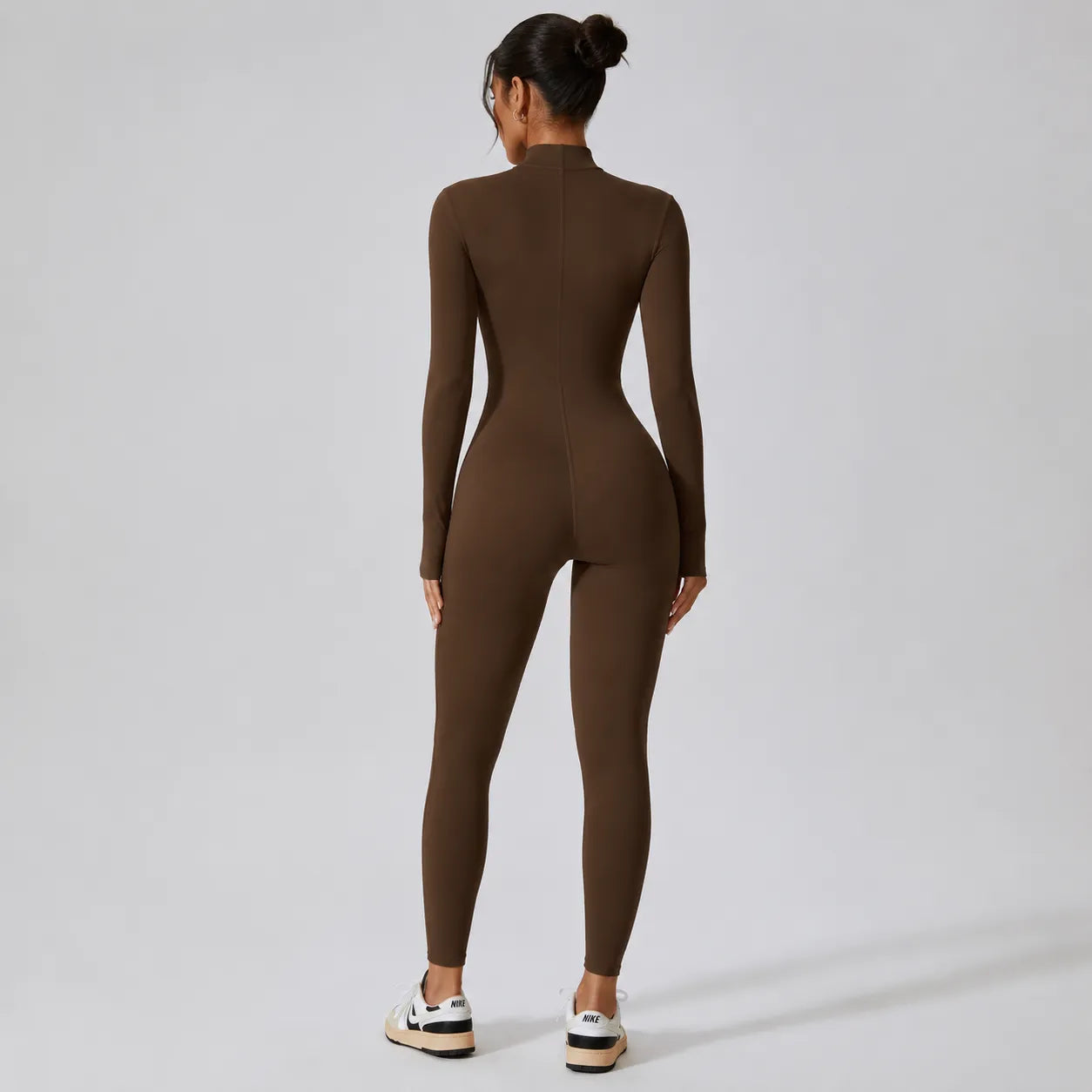 Performance Sport Jumpsuit met Rits en Lange Mouwen