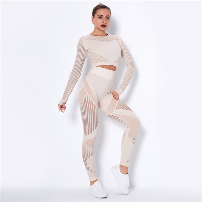 Yoga clothing suit striped
