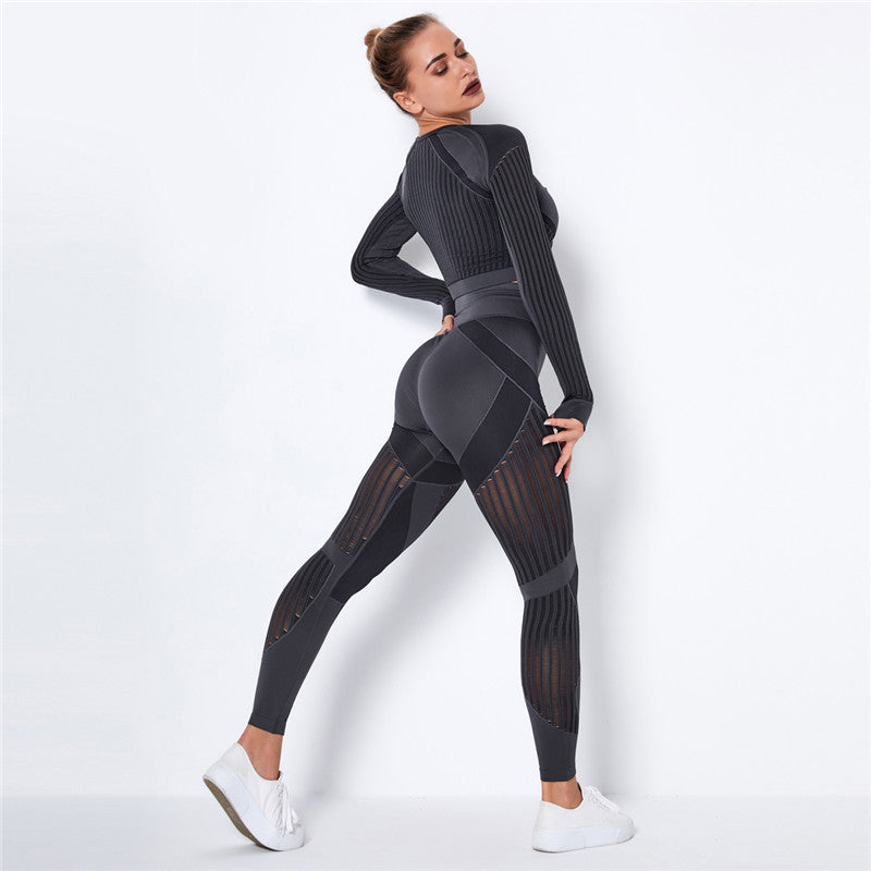 Yoga clothing suit striped