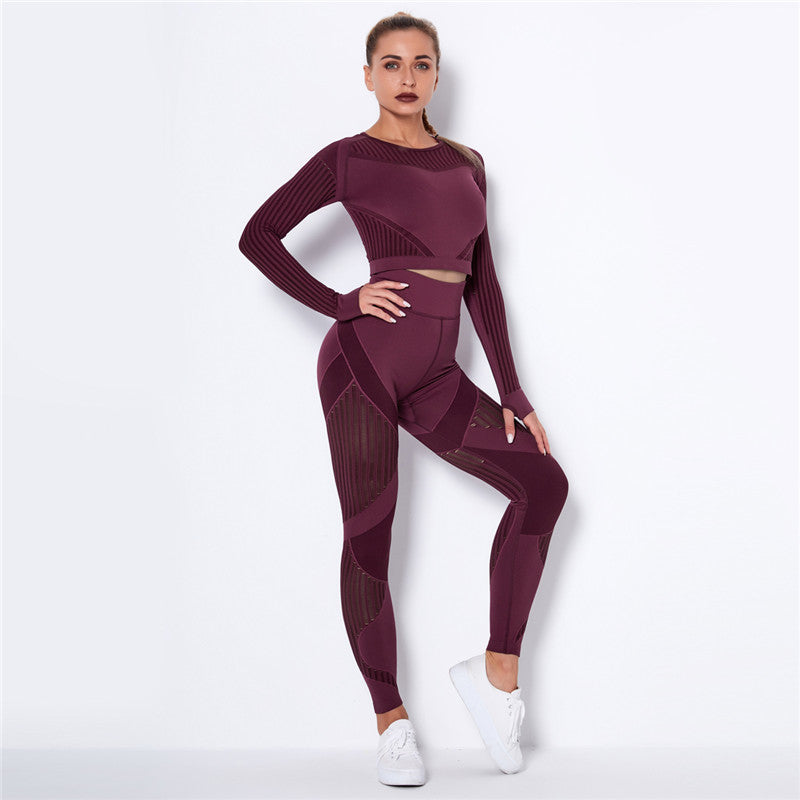 Yoga clothing suit striped