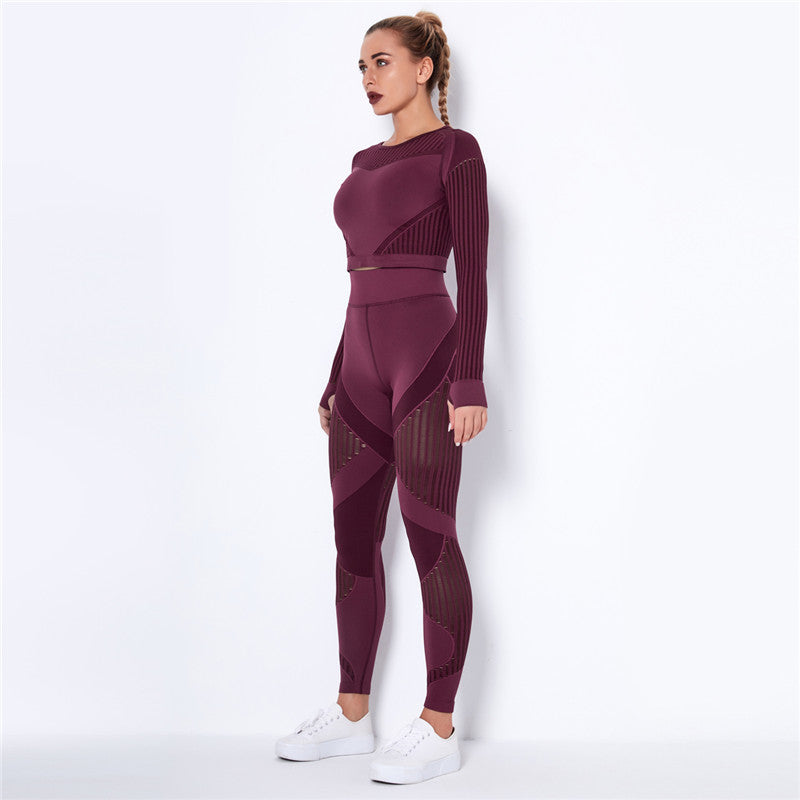 Yoga clothing suit striped