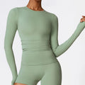 Cropped Sporttop met Lange Mouwen