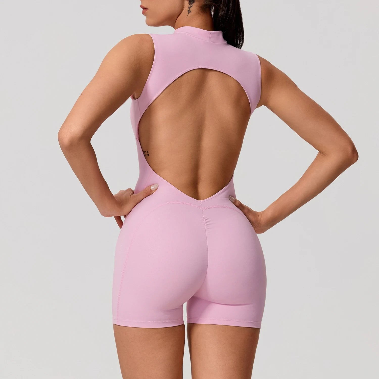 Mouwloze Sport Jumpsuit met Open Rug