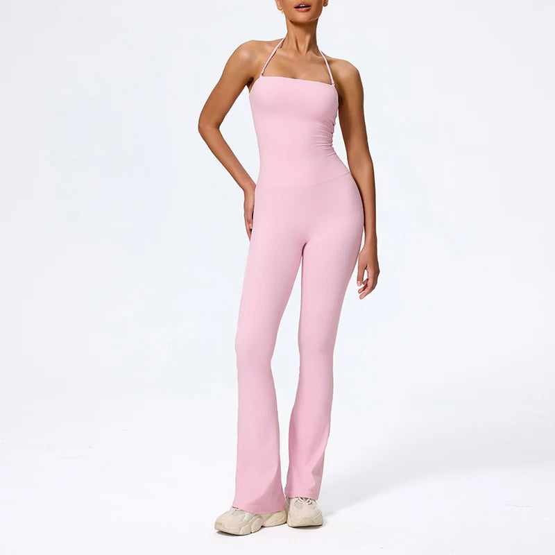 Flared Sport Jumpsuit met Halterneck