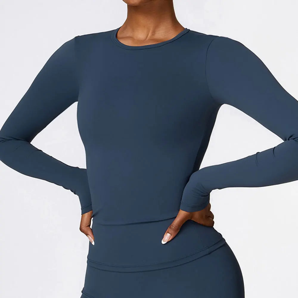 Cropped Sporttop met Lange Mouwen