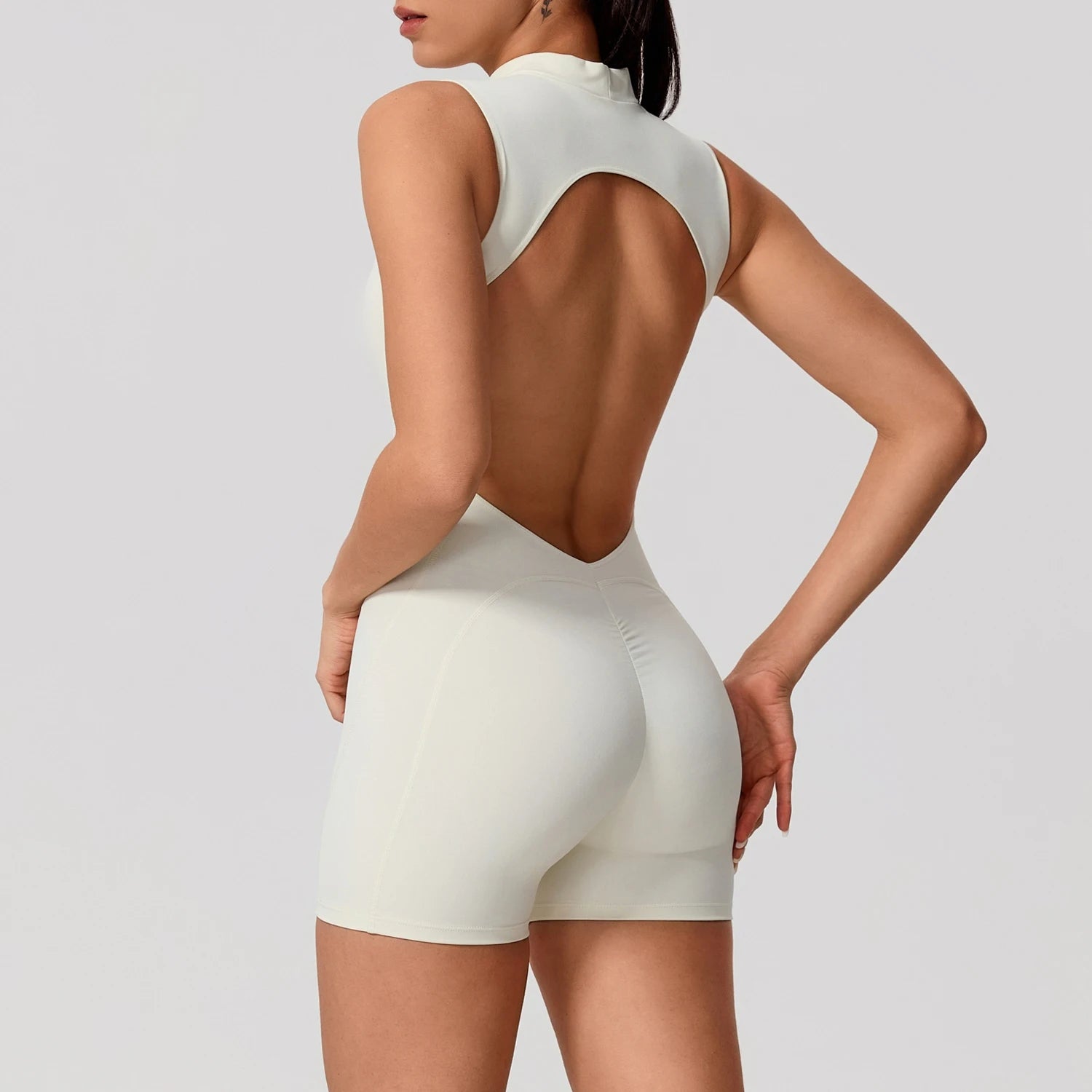 Mouwloze Sport Jumpsuit met Open Rug