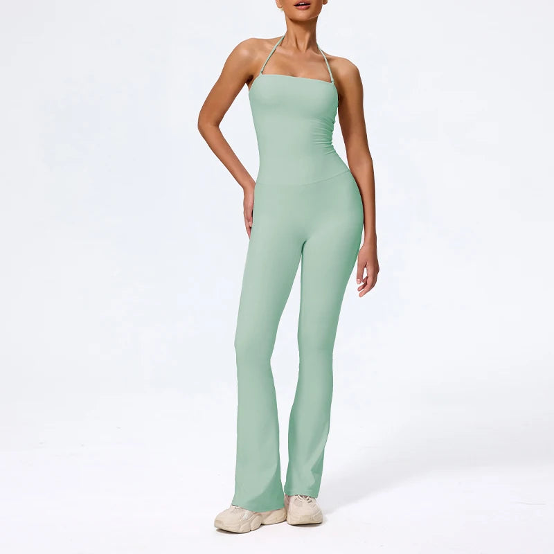 Flared Sport Jumpsuit met Halterneck