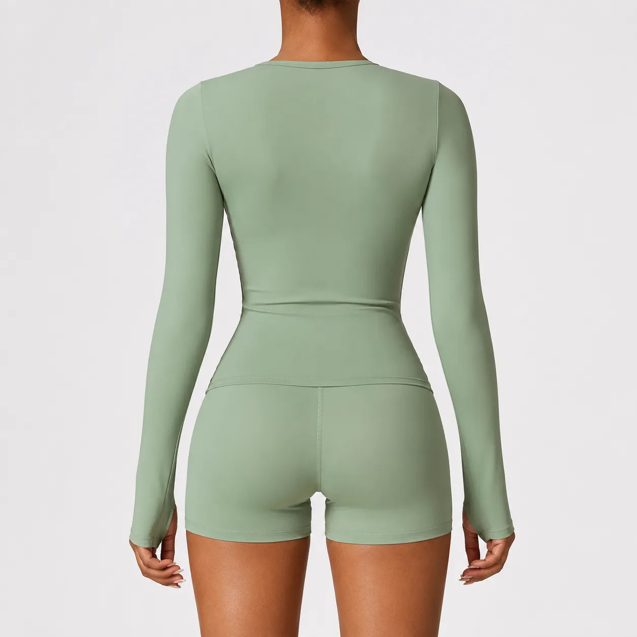 Cropped Sporttop met Lange Mouwen