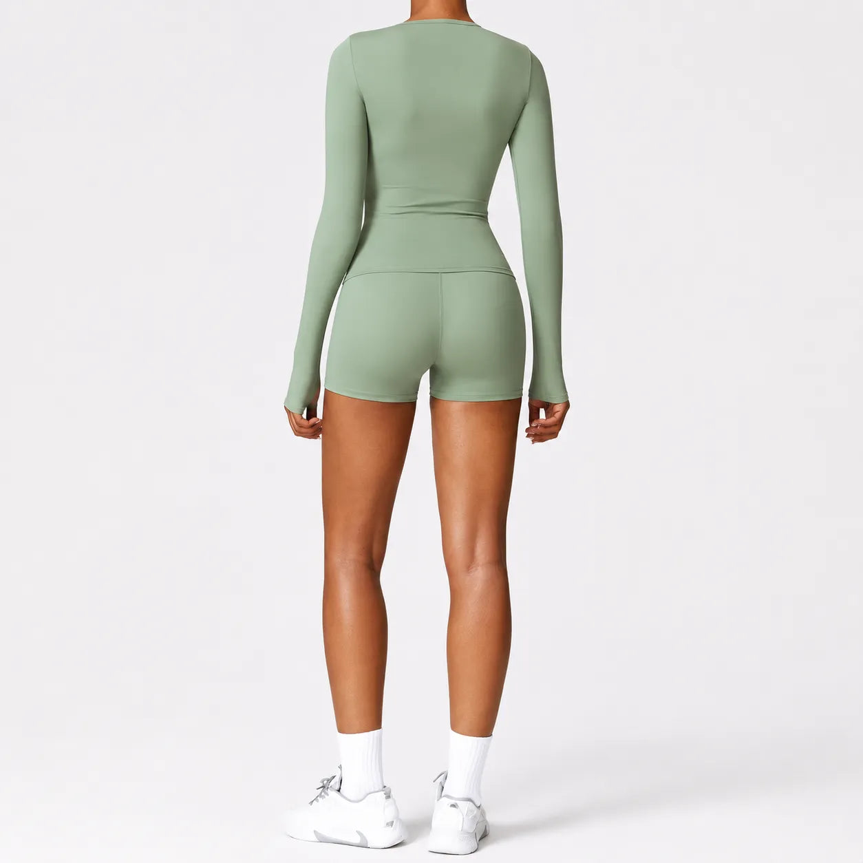 Cropped Sporttop met Lange Mouwen