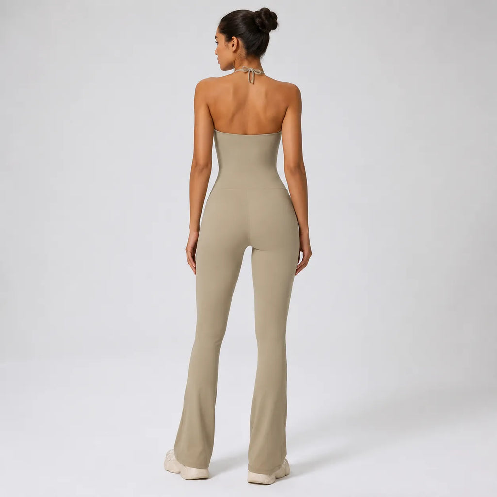 Flared Sport Jumpsuit met Halterneck