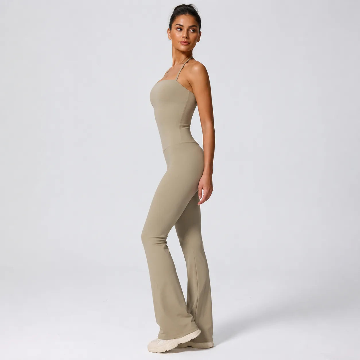 Flared Sport Jumpsuit met Halterneck